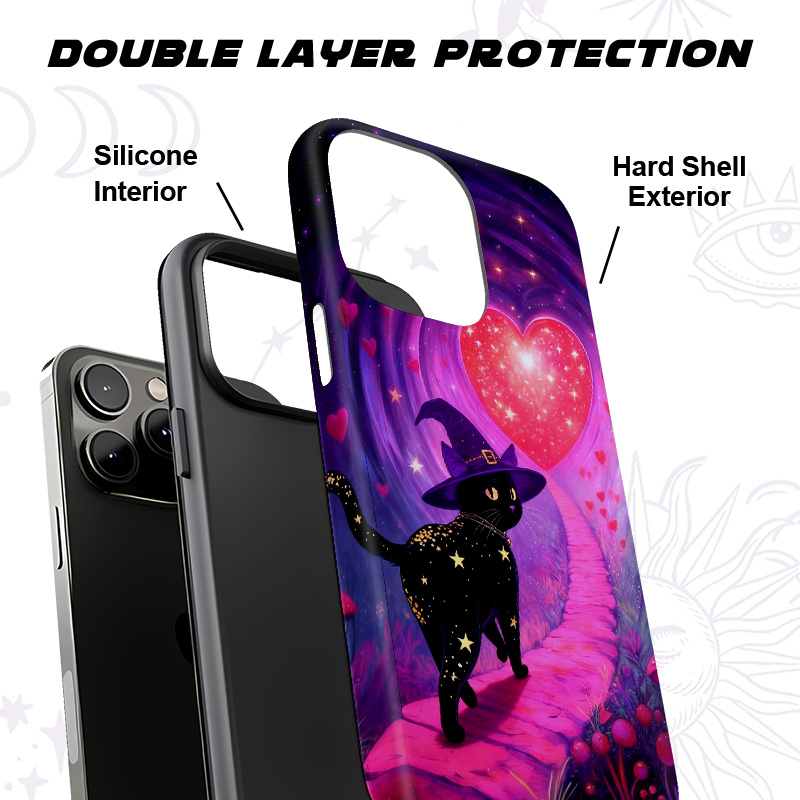 Purplehecate Starry Witch Cat and Love Phone Case