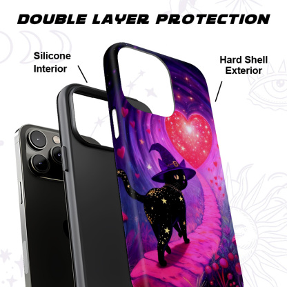 Purplehecate Starry Witch Cat and Love Phone Case