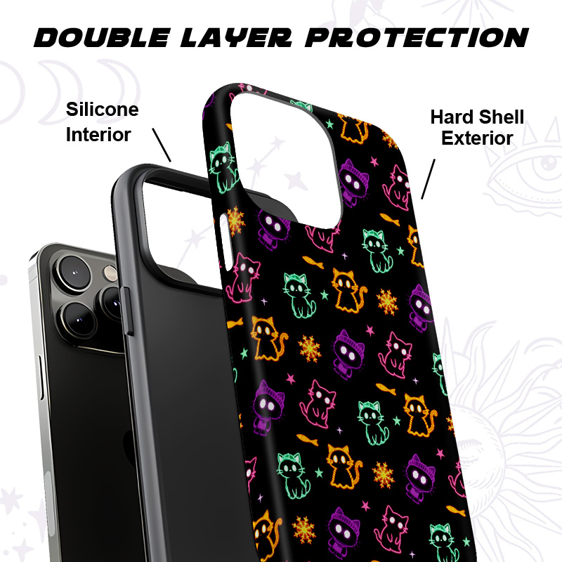 Purplehecate Neon Cat Party Phone Case