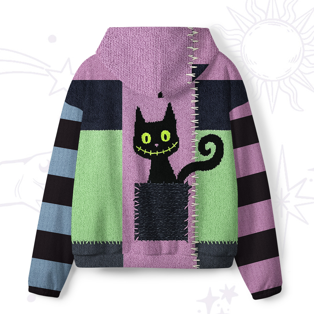 Purplehecate Monster Black Cat All-Over Print Hoodie