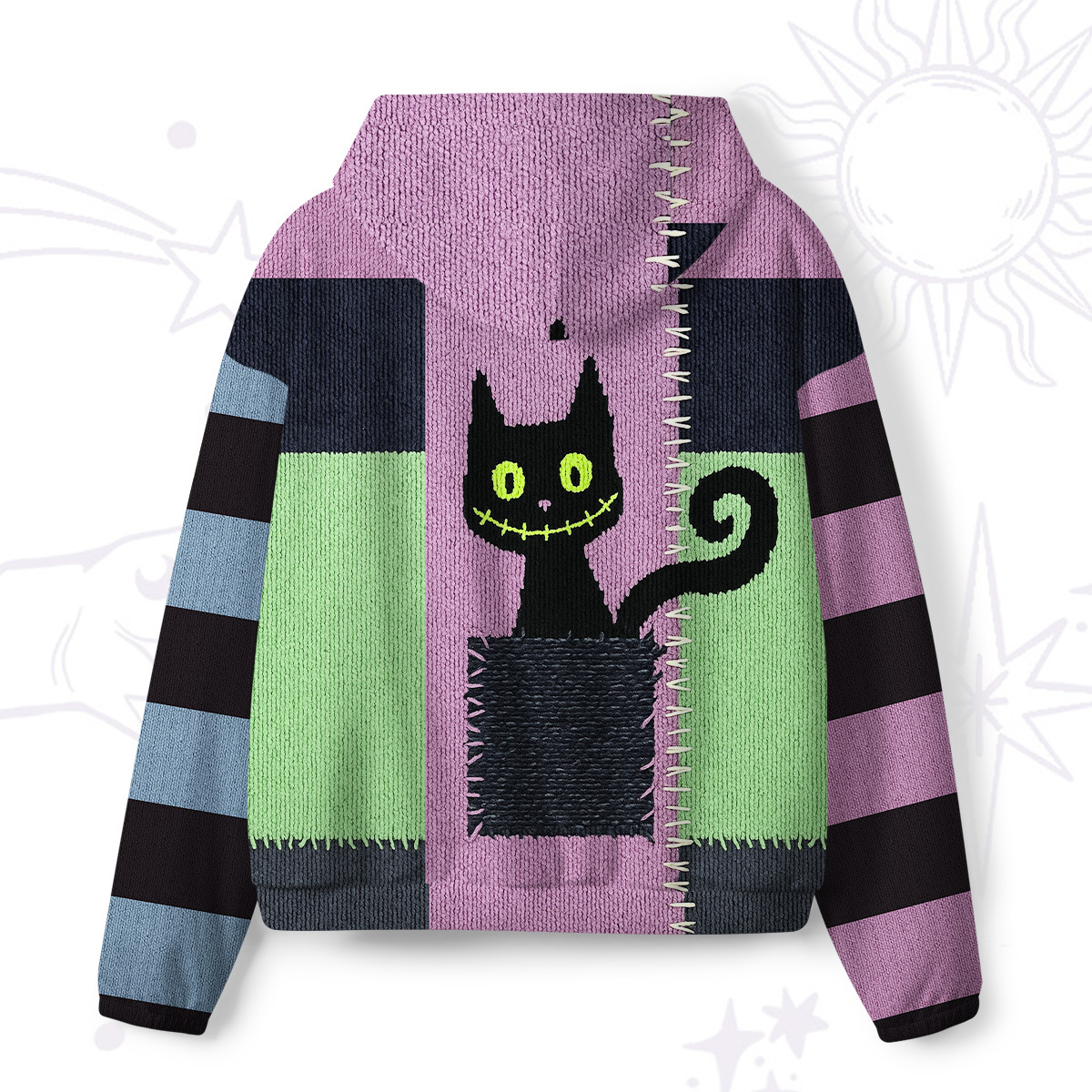 Purplehecate Monster Black Cat All-Over Print Hoodie