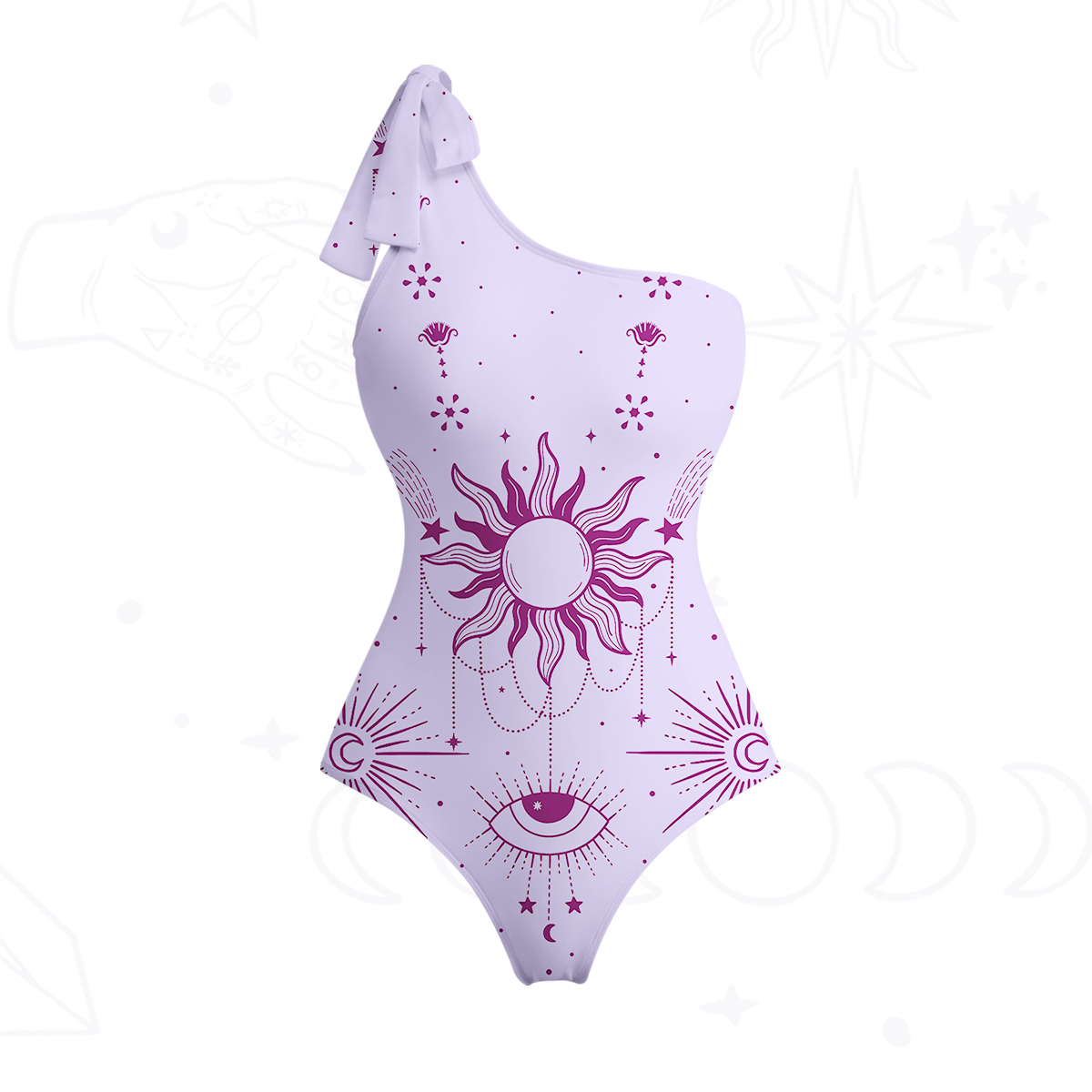 Purplehecate Solar Oracle One-Shoulder One-Piece Swimsuit