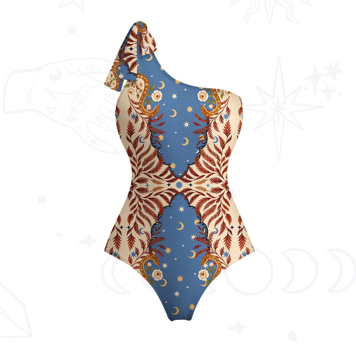 Purplehecate Celestial Ascension One-Shoulder One-Piece Swimsuit