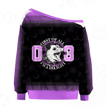 Purplehecate First Of All I'm A Delightful Opossum Off The Shoulder Graphic Jersey