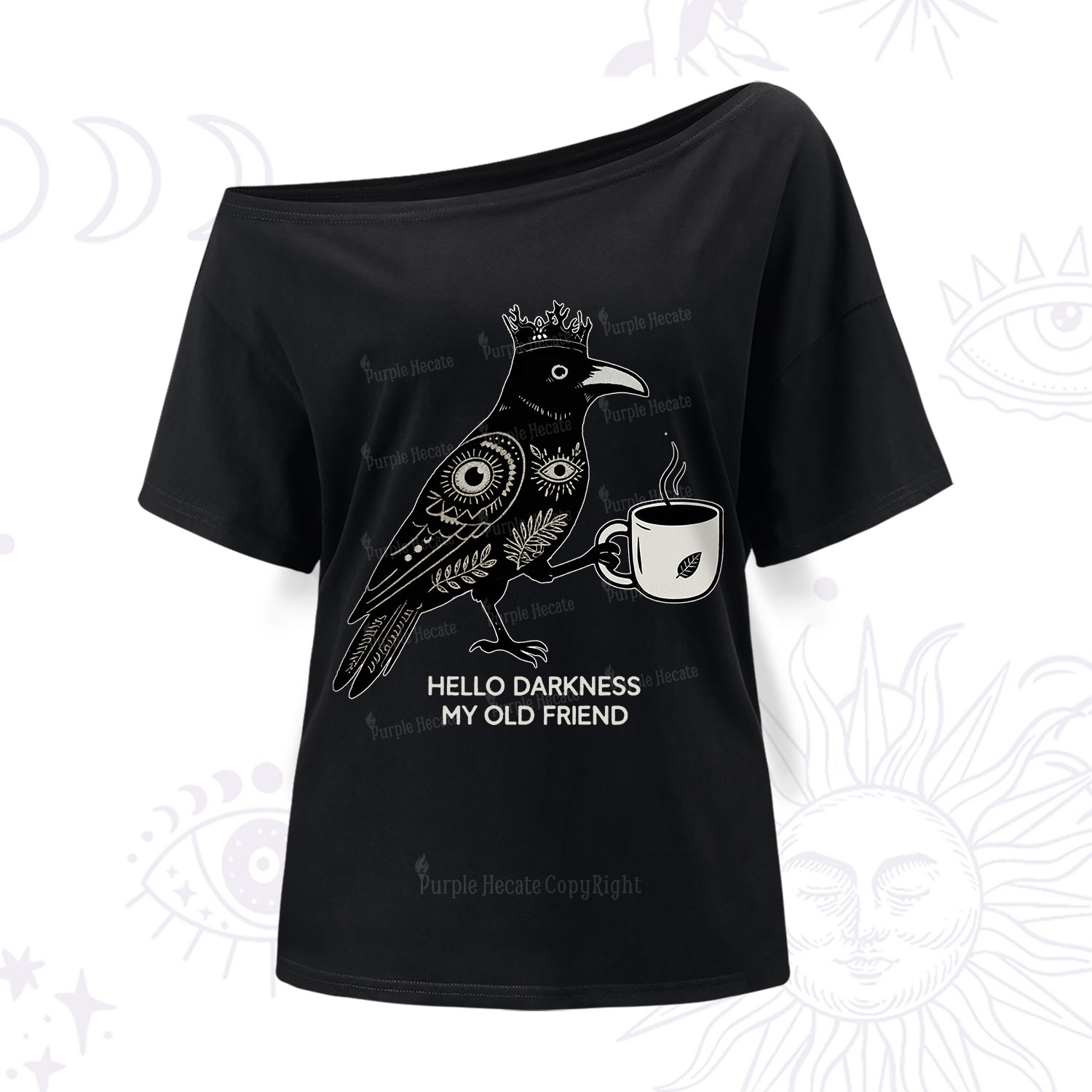 Purplehecate Hello Darkness My Old Friend One Shoulder T-Shirt