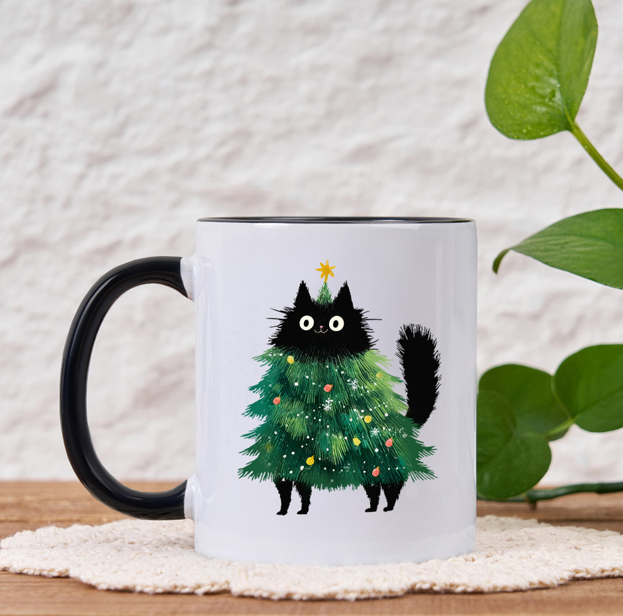 Purplehecate Black Cats Christmas Tree Christmas Mug