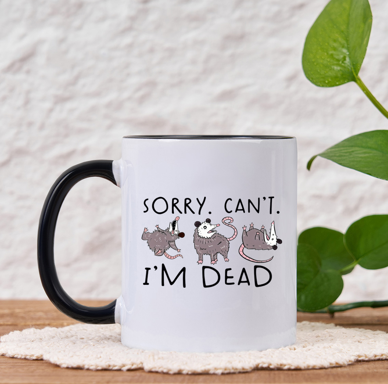 Purplehecate Funny Possum Sorry I Can't I'm Dead Mug