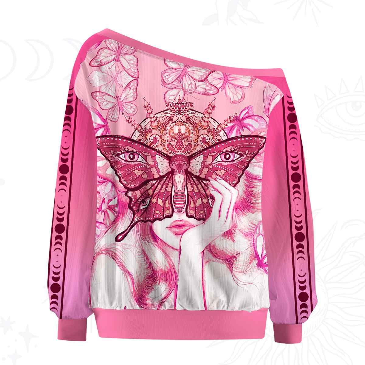 Purplehecate Butterfly Witchy Off The Shoulder Graphic Jersey