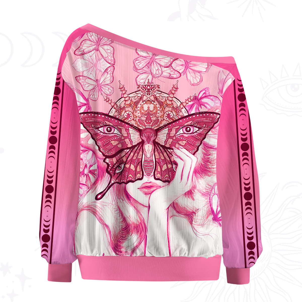 Purplehecate Butterfly Witchy Off The Shoulder Graphic Jersey