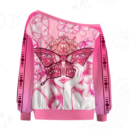 Purplehecate Butterfly Witchy Off The Shoulder Graphic Jersey