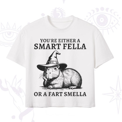 Purplehecate You're Either A Smart Fella or a Smart Fella Crop T-Shirt