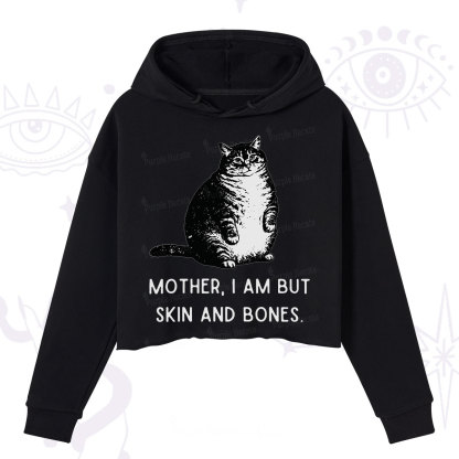 Purplehecate Cat Mother I Am But Skin And Bones Crop Hoodie