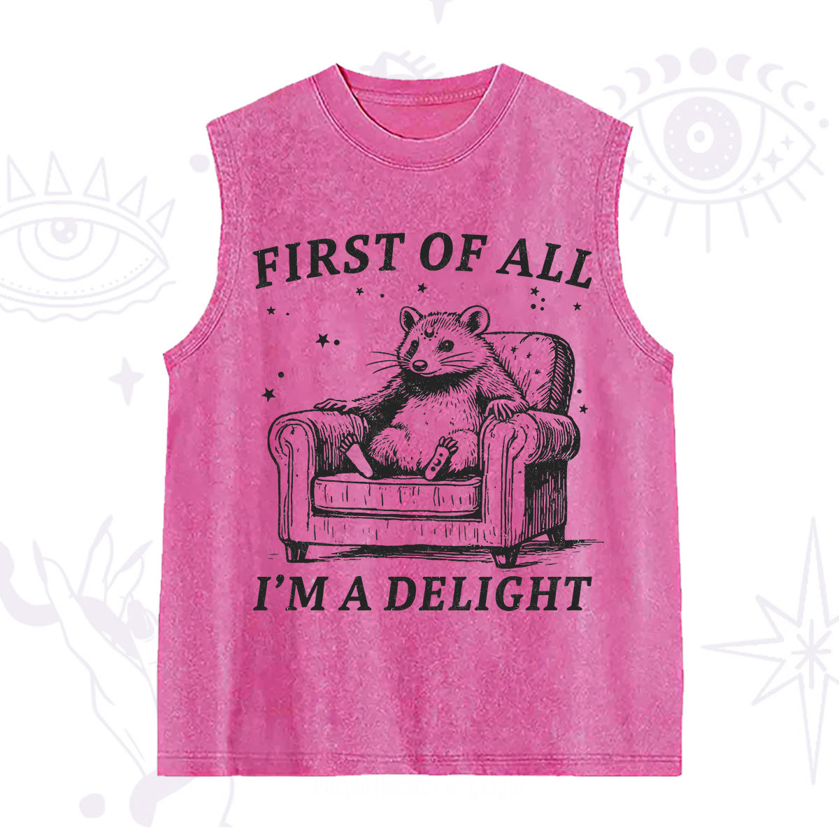 Purplehecate First Of All I'm A Delight Opossum Washed Tank