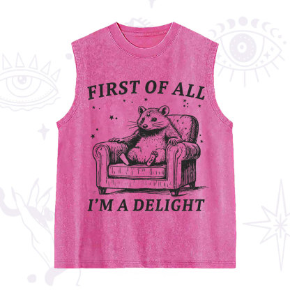 Purplehecate First Of All I'm A Delight Opossum Washed Tank
