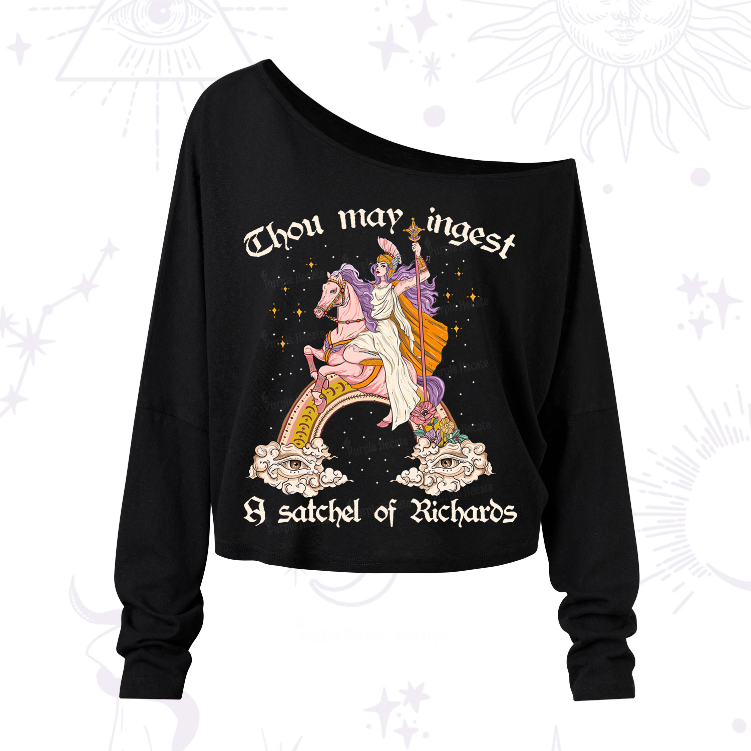 Purplehecate Thou may ingest a satchel of Richards One Shoulder Long Sleeve Shirt