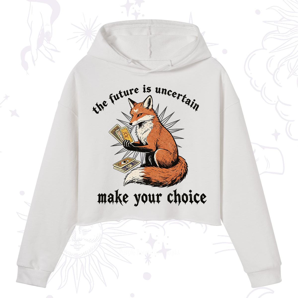 Purplehecate The Future Is Uncertain make Your Choice Crop Hoodie