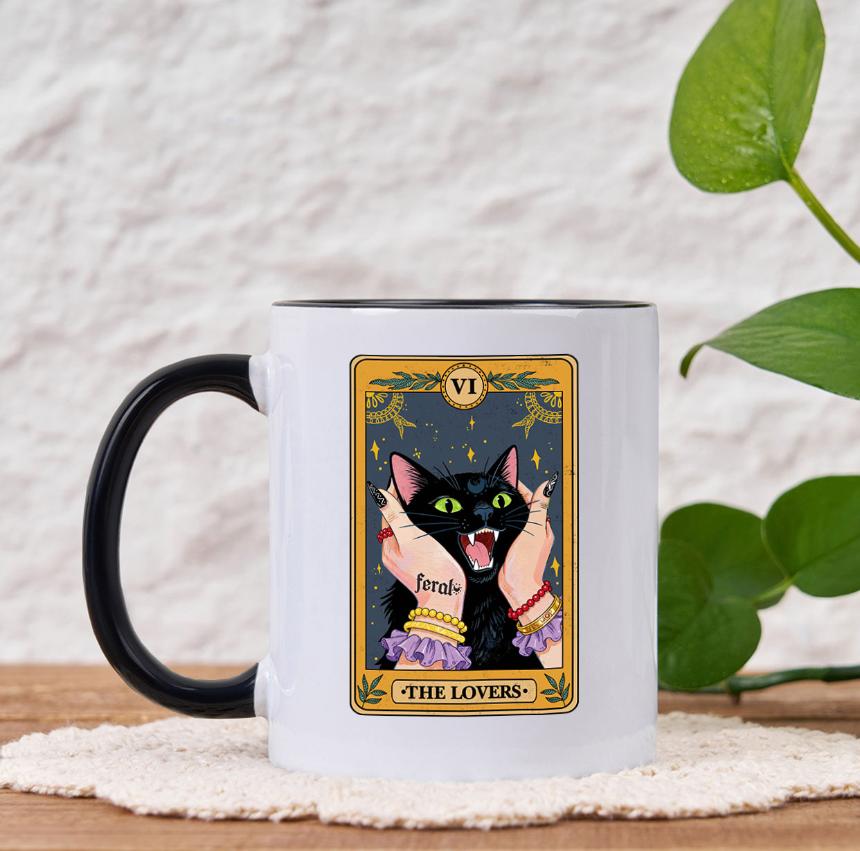 Purplehecate The Lovers Tarot Feral Cat Mug