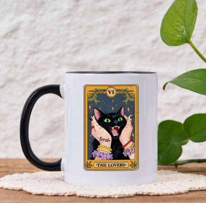 Purplehecate The Lovers Tarot Feral Cat Mug