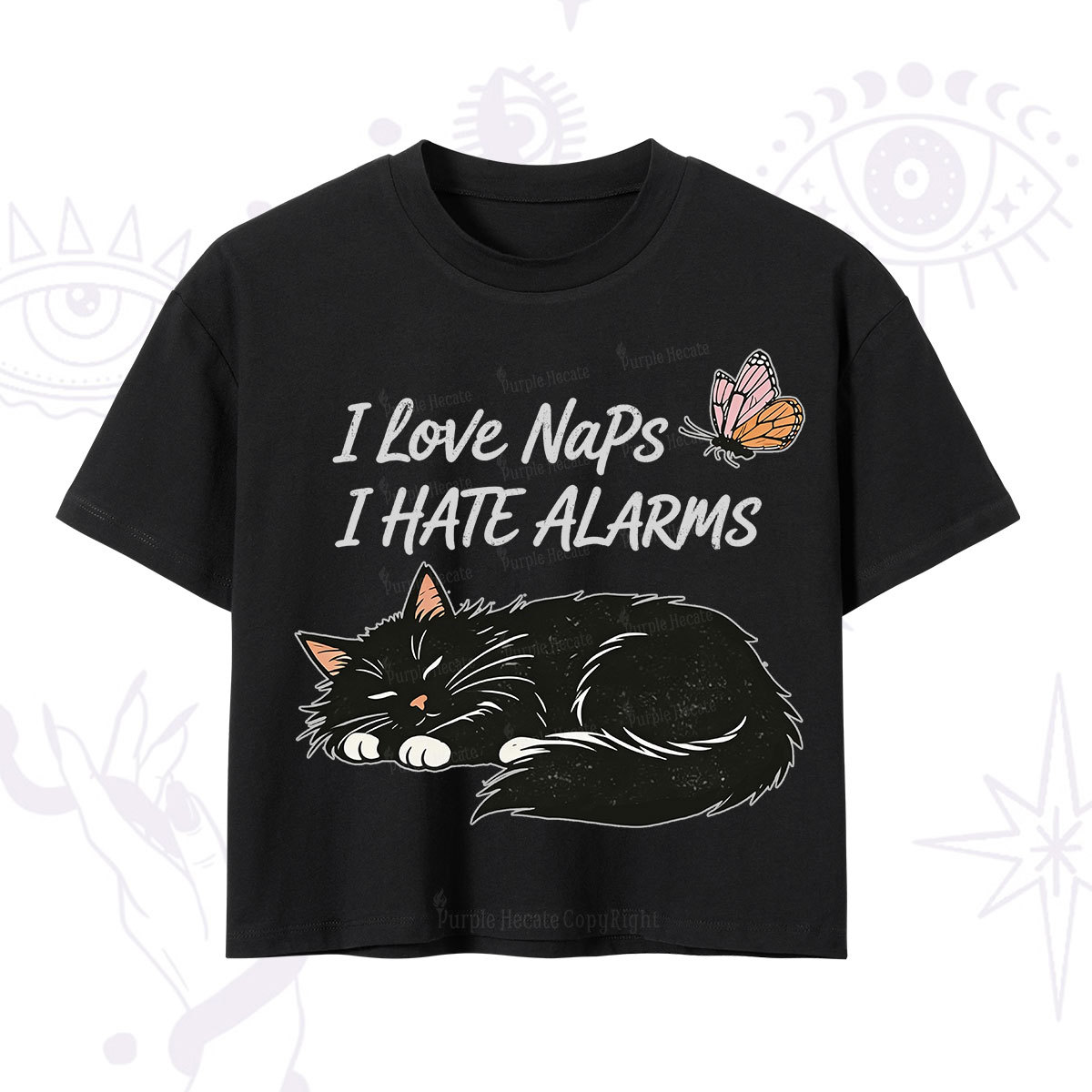Purplehecate I Love Naps I Hate Alarms Crop T-Shirt
