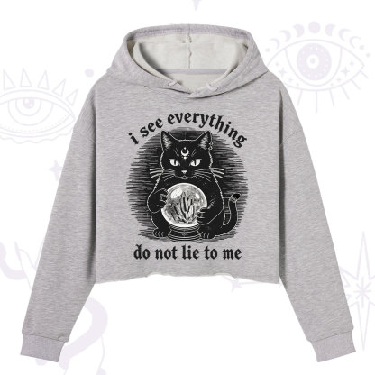 Purplehecate All Seeing Cat Crop Hoodie