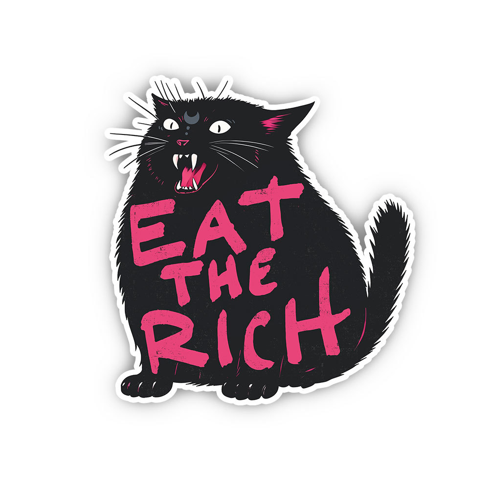 Purplehecate Eat The Rich Cat Sticker