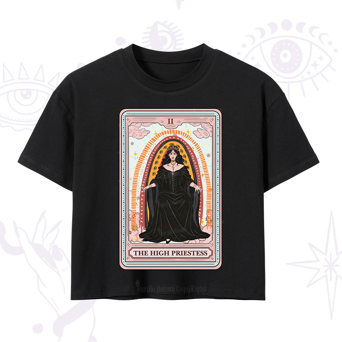 Purplehecate The High Priestess Tarot Crop T-Shirt