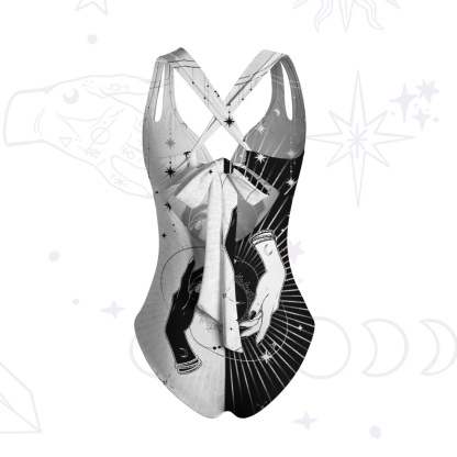 Purplehecate Mystic Duality Hands One-Piece Swimsuit