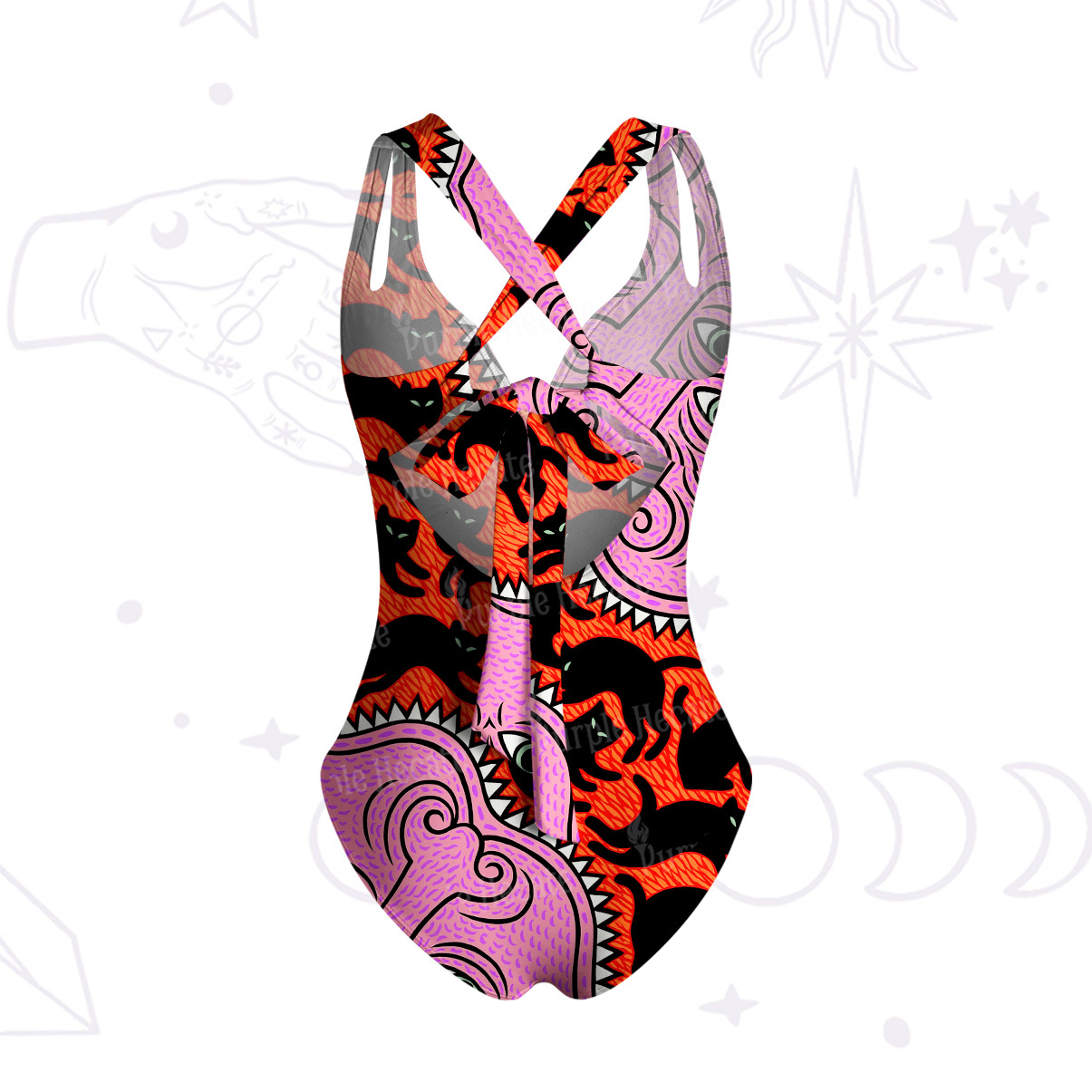 Purplehecate Cats for the Devil’s Feast One-Piece Swimsuit