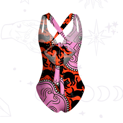 Purplehecate Cats for the Devil’s Feast One-Piece Swimsuit