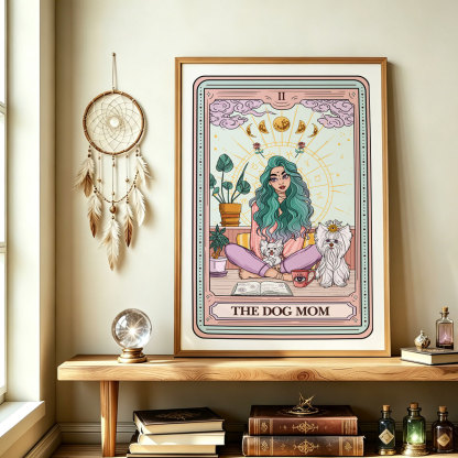 Purplehecate The Divine Dog Mom Tarot Card Unframed Poster