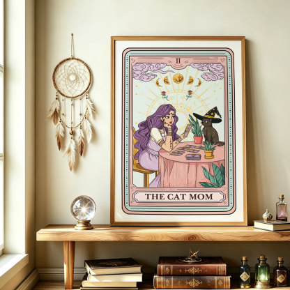 Purplehecate The Witchy Cat Mom Tarot Unframed Poster