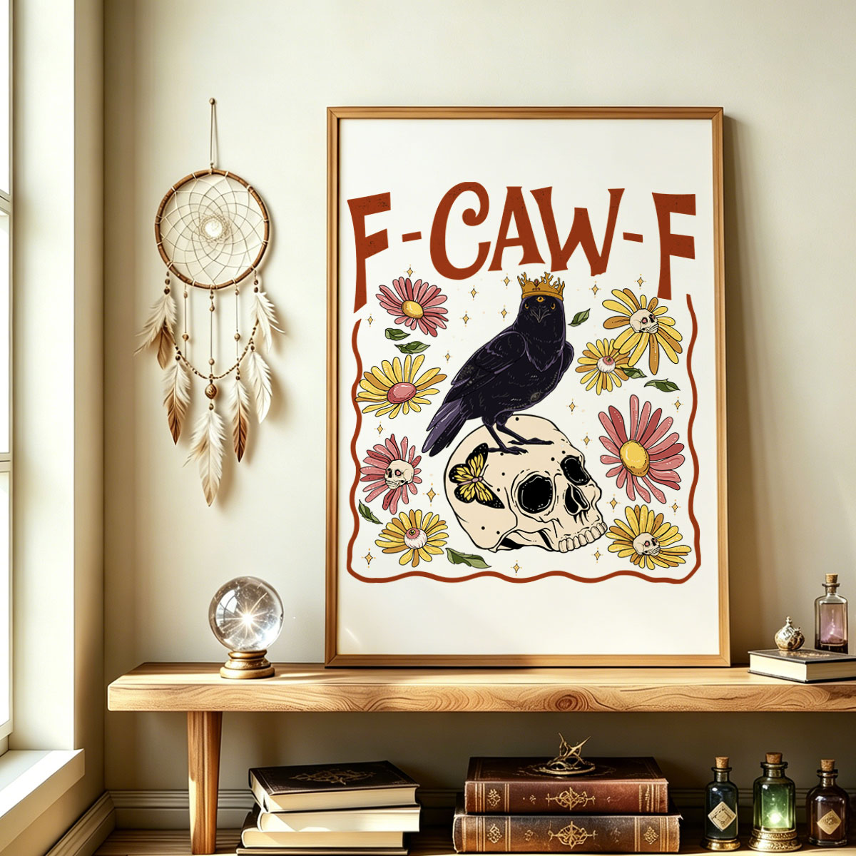 Purplehecate Funny F-Caw-F Crow Unframed Poster