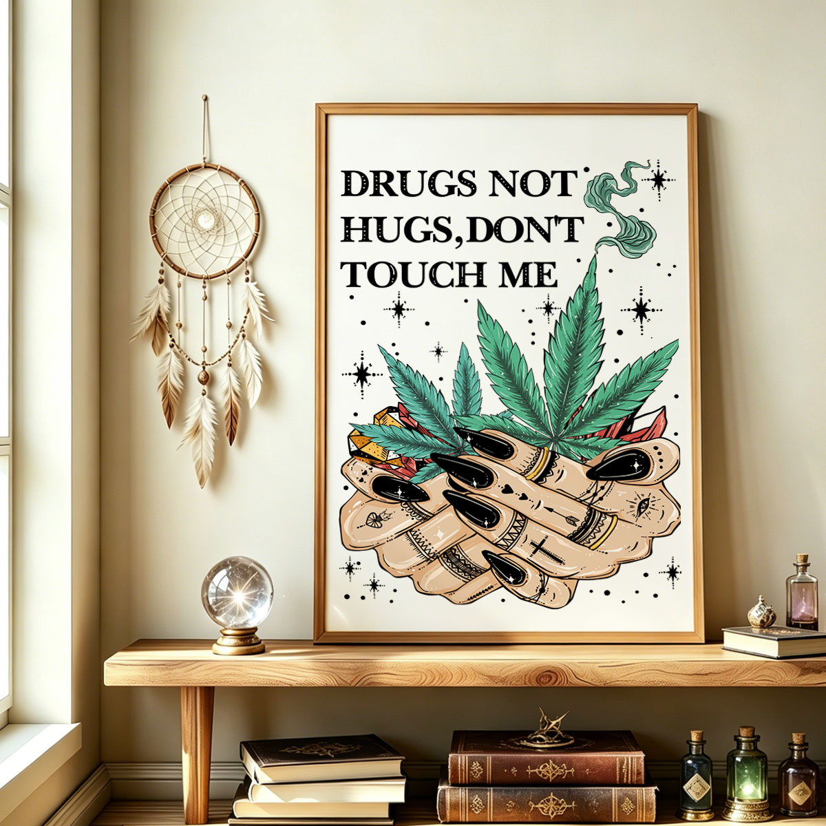 Purplehecate Drugs Not Hugs Unframed Poster
