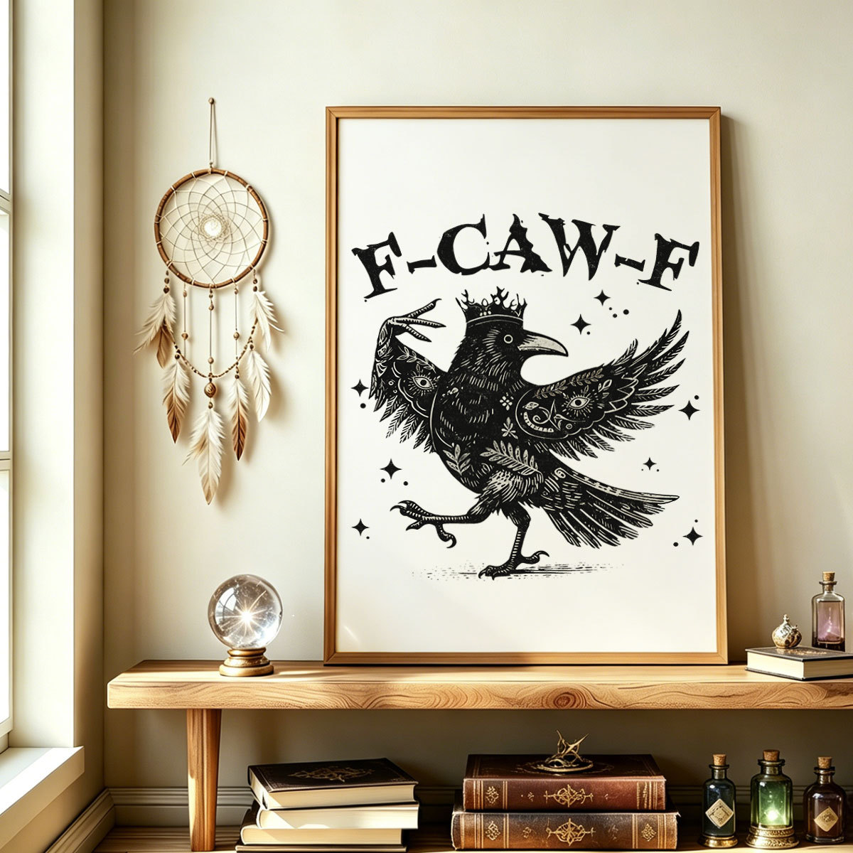 Purplehecate F-caw-f Funny Crow Unframed Poster