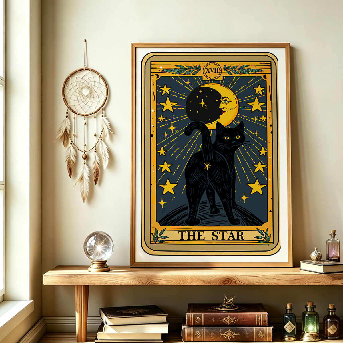 Purplehecate The Star Tarot Cat Unframed Poster