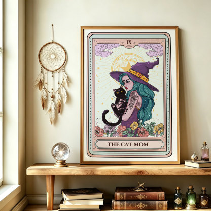 Purplehecate The Gothic Cat Mom Tarot Unframed Poster