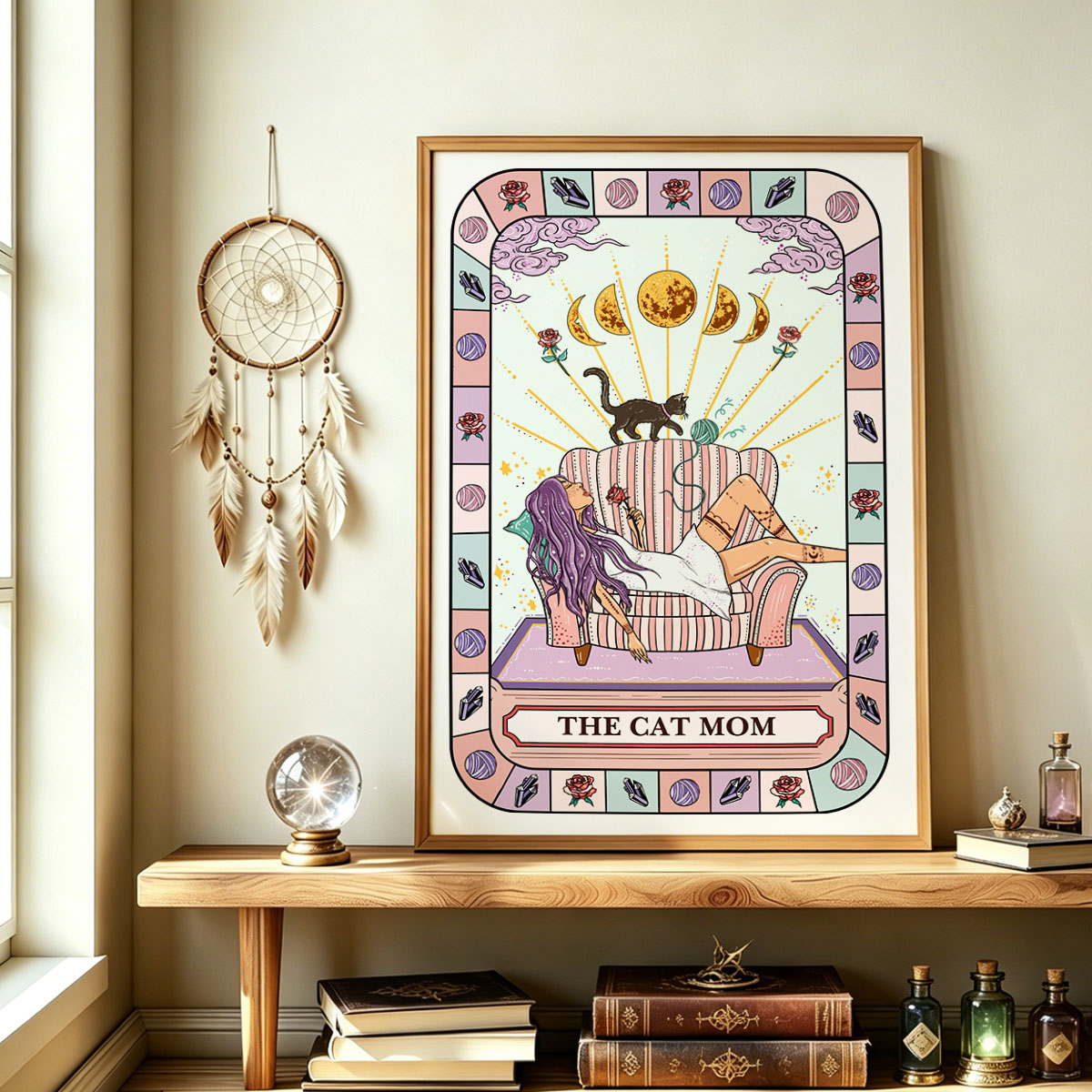 Purplehecate The Chill Cat Mom Unframed Poster