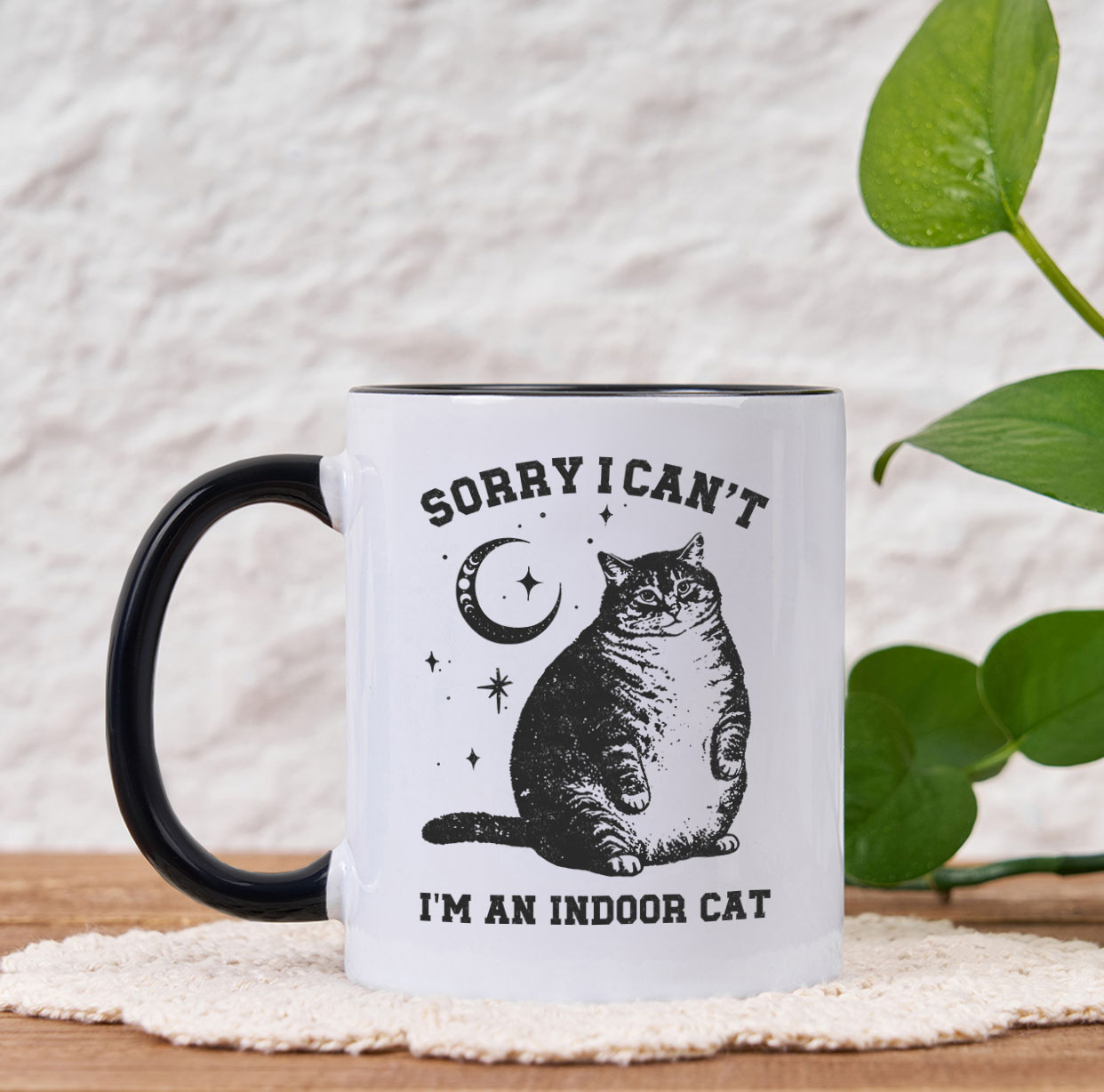 Purplehecate Sorry I Can't Go I'm an Indoor Cat Mug