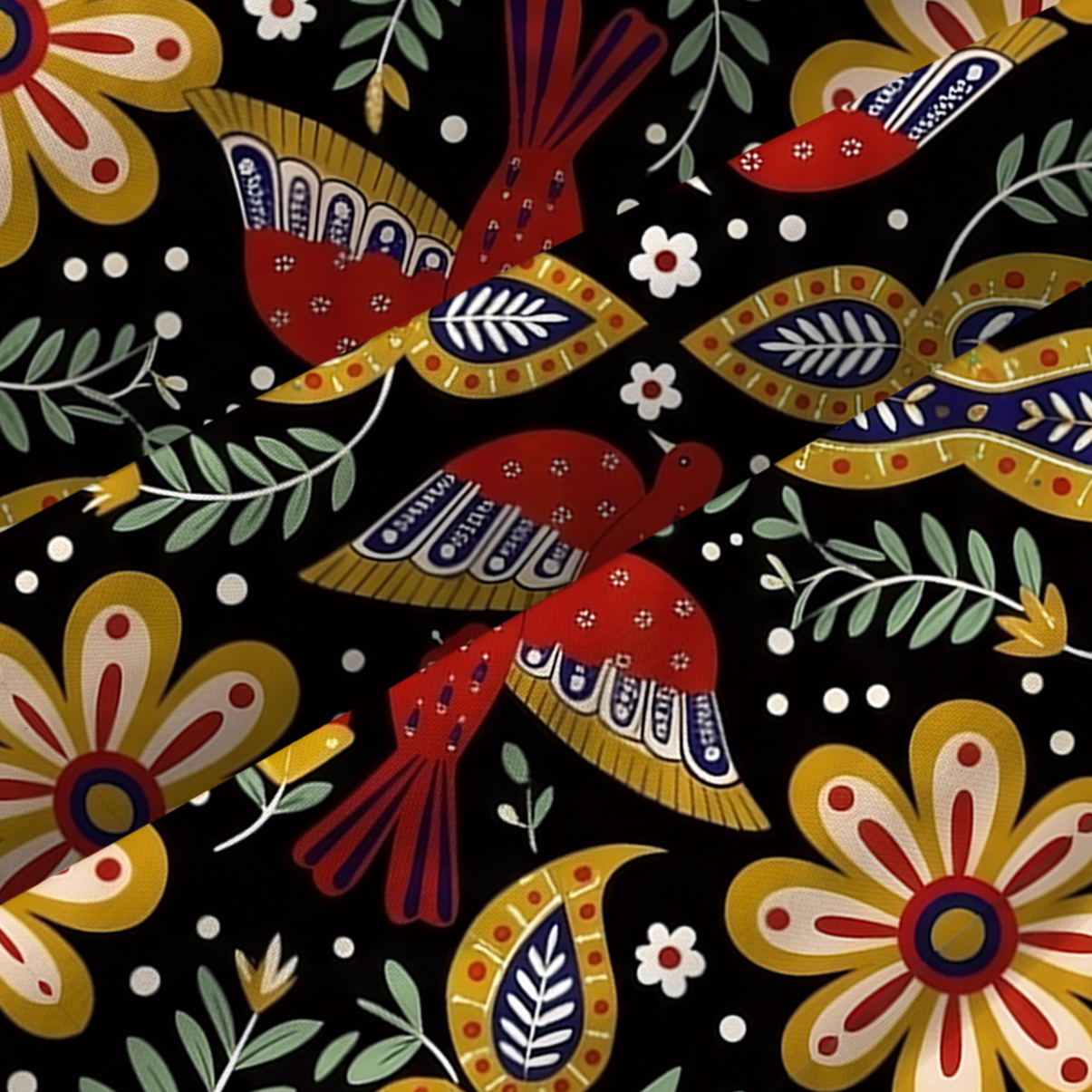 Purplehecate Midnight Tropical Rhapsody Spaghetti Strap Midi Dress