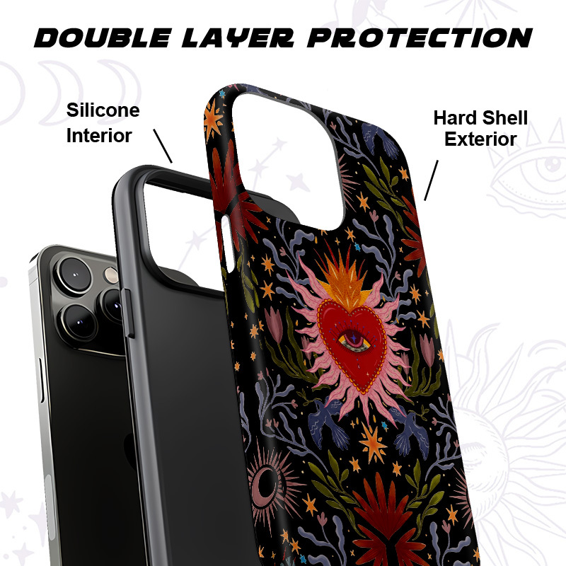 Purplehecate Sacred Flame Heart Phone Case