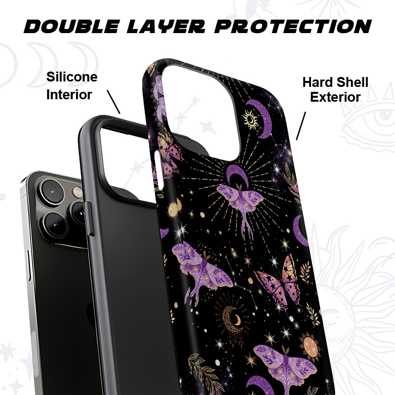 Purplehecate Starry Night Lunar Moth Phone Case