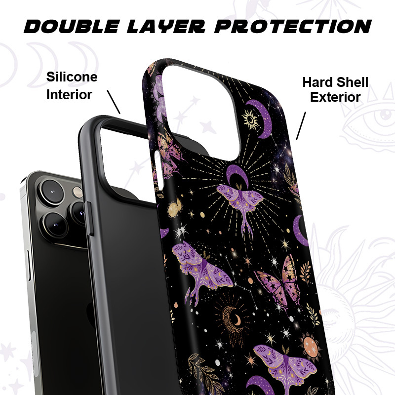 Purplehecate Starry Night Lunar Moth Phone Case