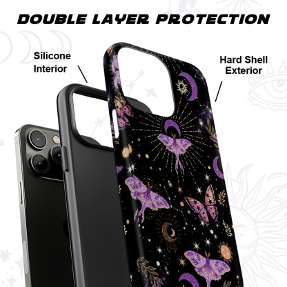 Purplehecate Starry Night Lunar Moth Phone Case