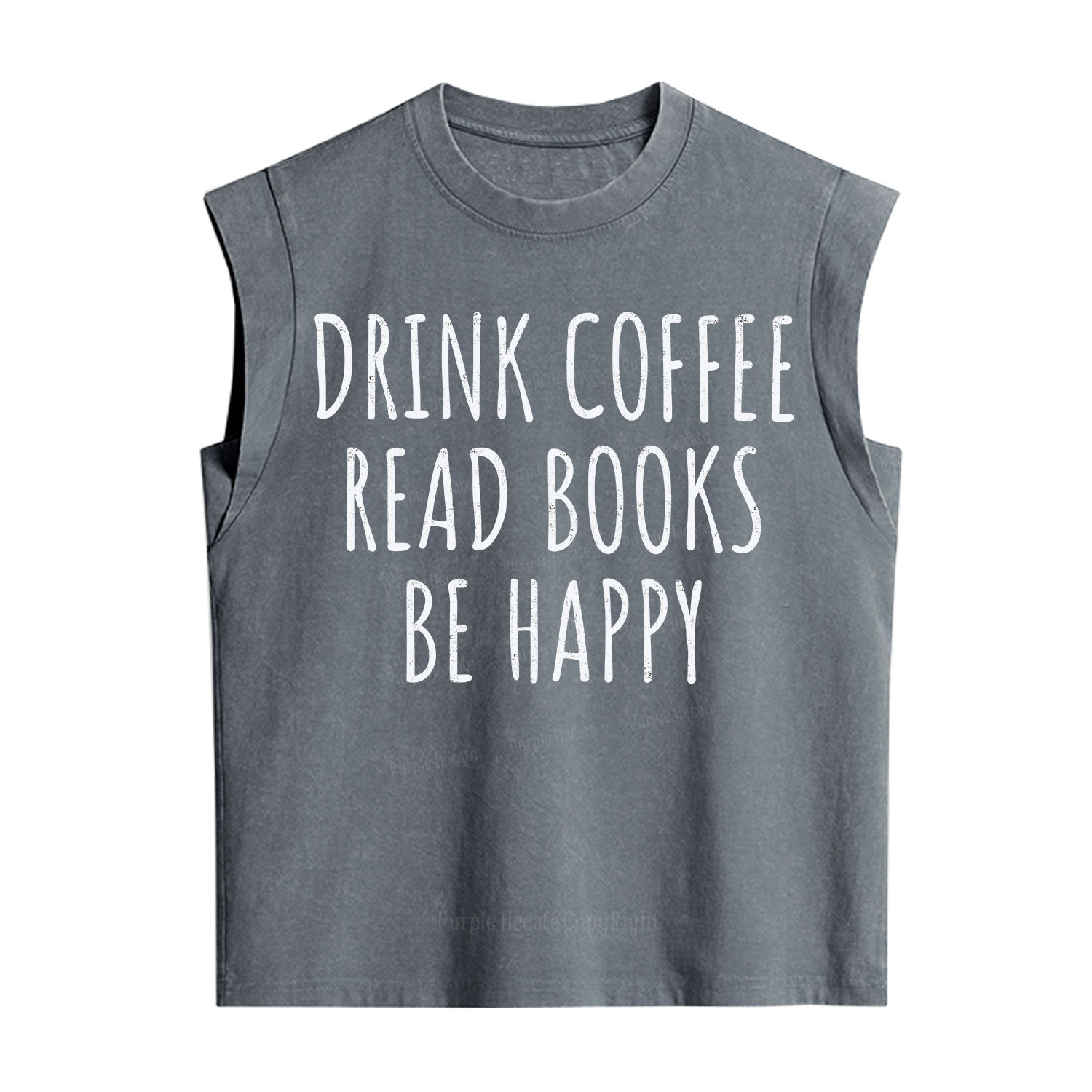 Purplehecate Drink Coffee Read Books Be Happy Vintage Washed Tank
