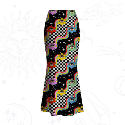 Purplehecate Enchanted Eye Blossom Mesh Mermaid Hem Skirt