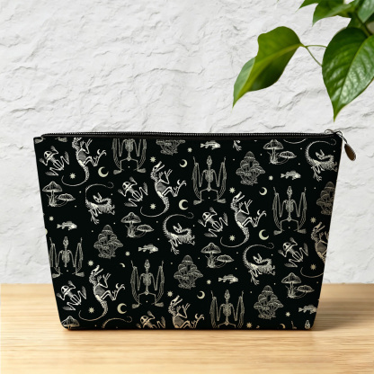 Purplehecate Prehistoric Fantasy Zip Makeup Bag