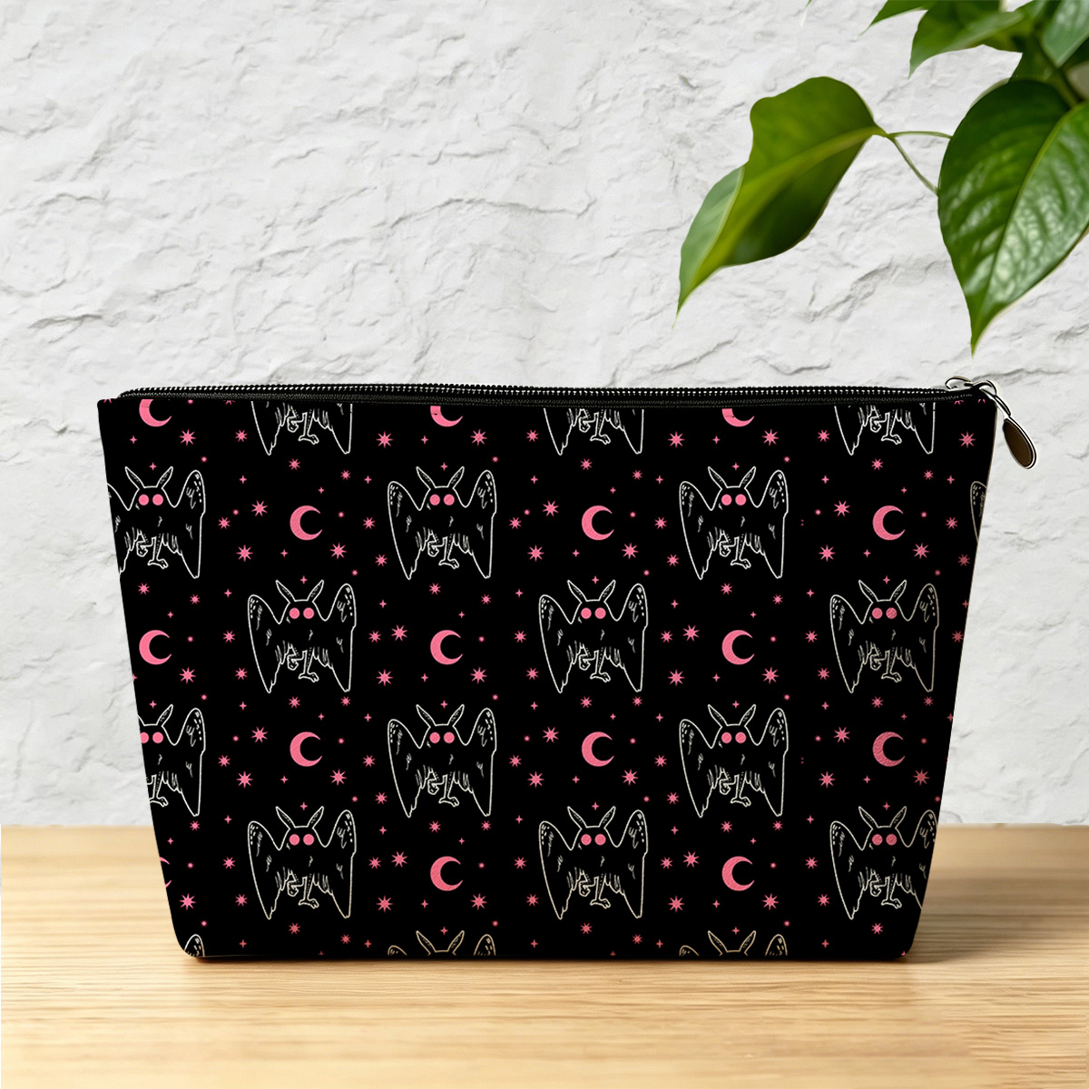 Purplehecate Witchy Mothman Night Zip Makeup Bag