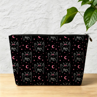 Purplehecate Witchy Mothman Night Zip Makeup Bag