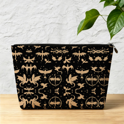 Purplehecate Fantasy Dragon Allover Zip Makeup Bag