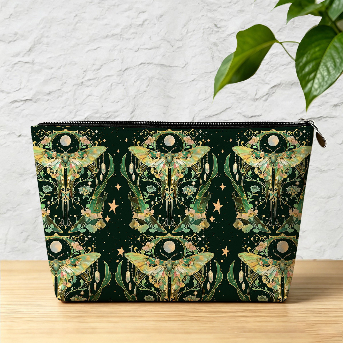 Purplehecate Moon Moth Rave Zip Makeup Bag
